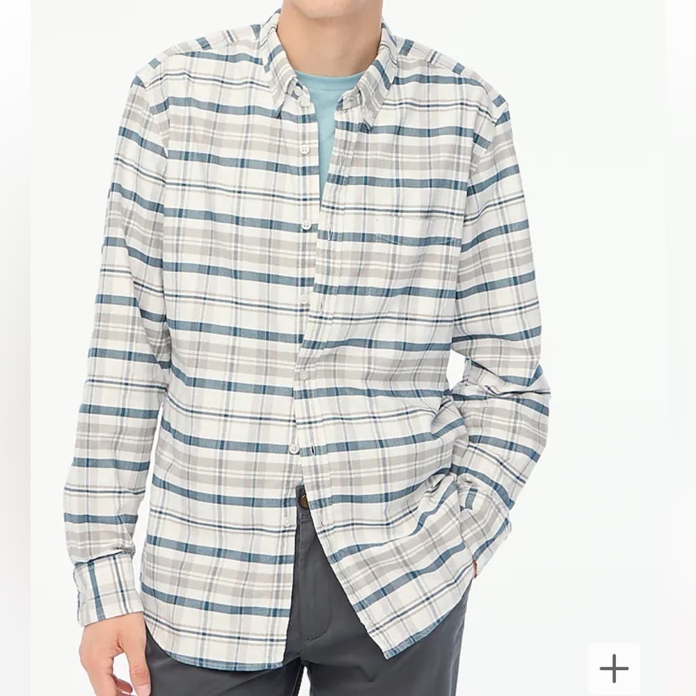 J.crew Factory mens long-sleeve %100 cotton Slim flex oxford shirt NWT
